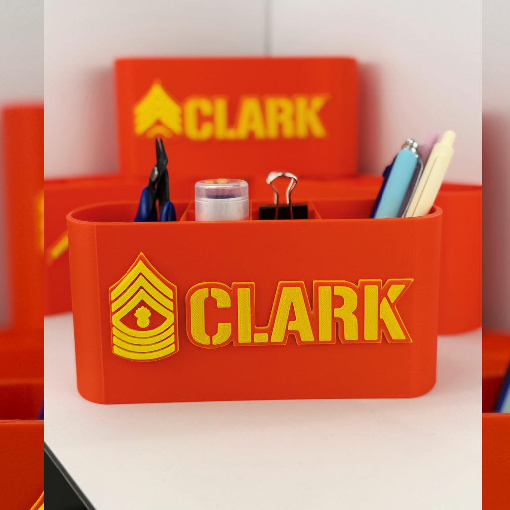 Personalized Marines Master Gunnery Sergeant Desk Organizer