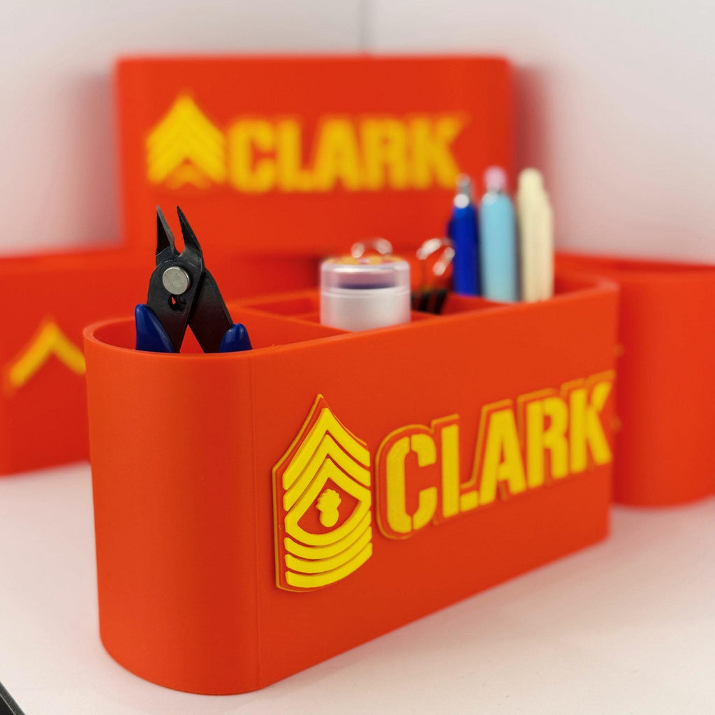 Personalized Marines Master Gunnery Sergeant Desk Organizer