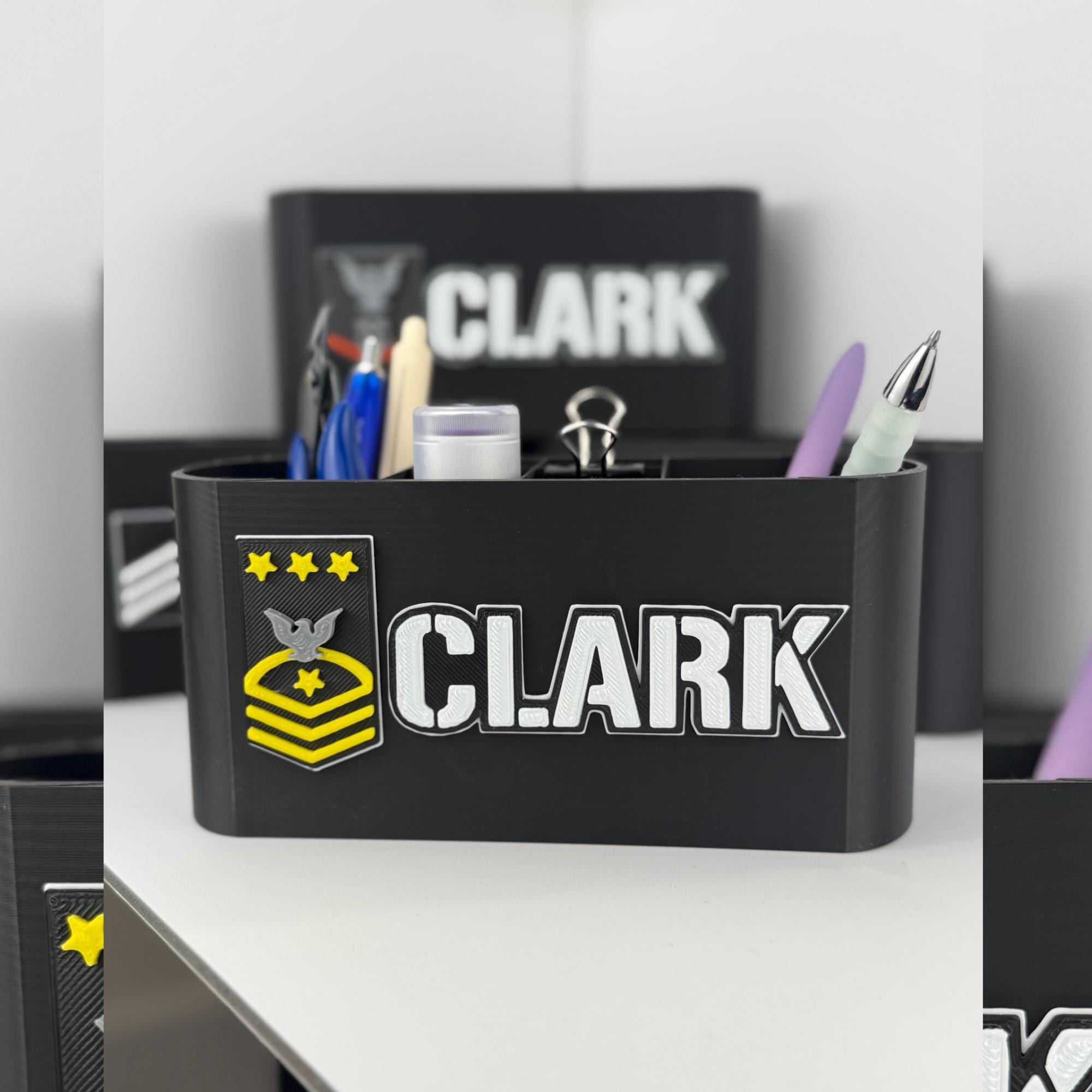 Personalized Navy Master Chief Petty Officer of the Navy Desk Organizer