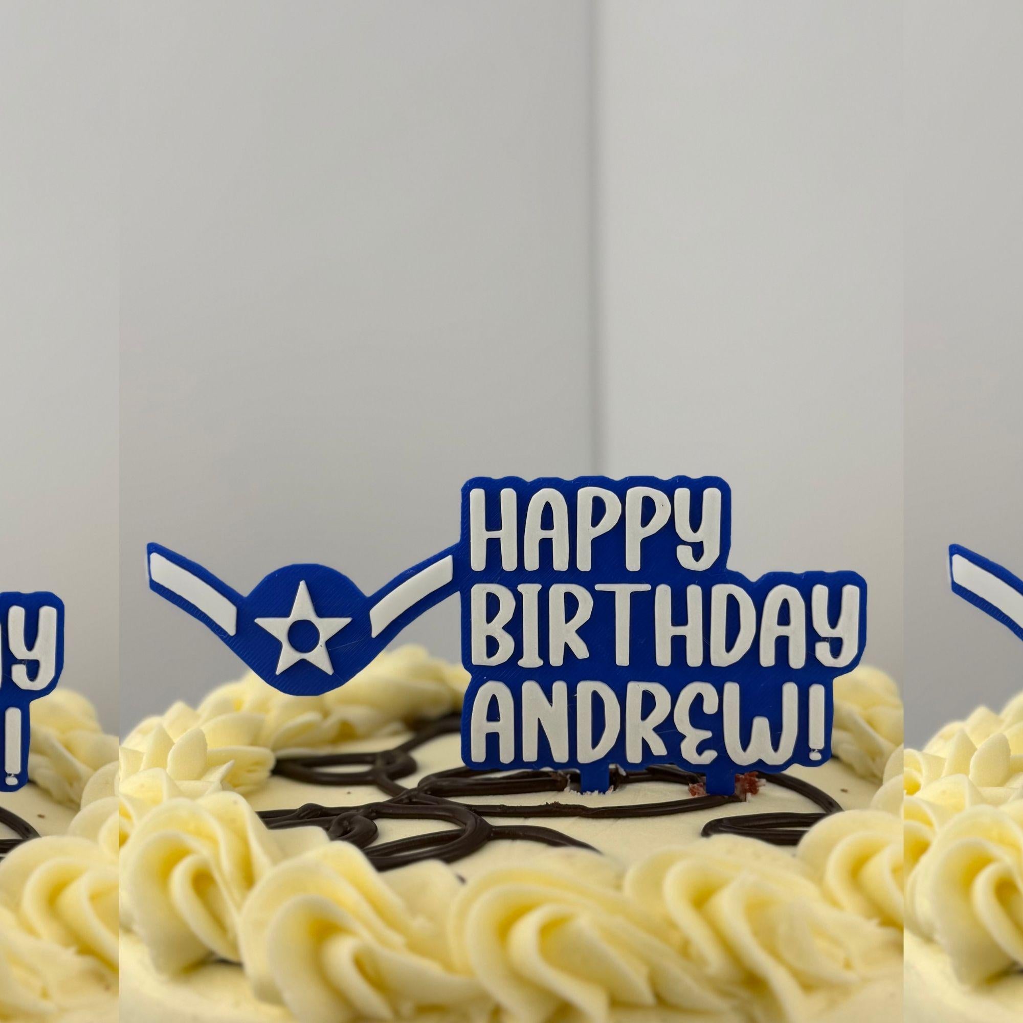 Personalized Air Force Airman Cake Topper