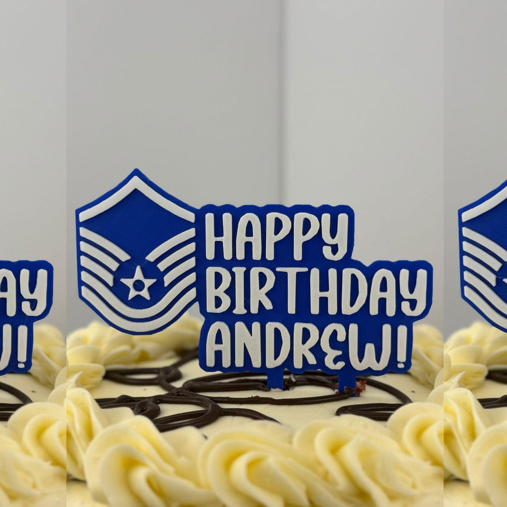Personalized Air Force Master Sergeant Cake Topper