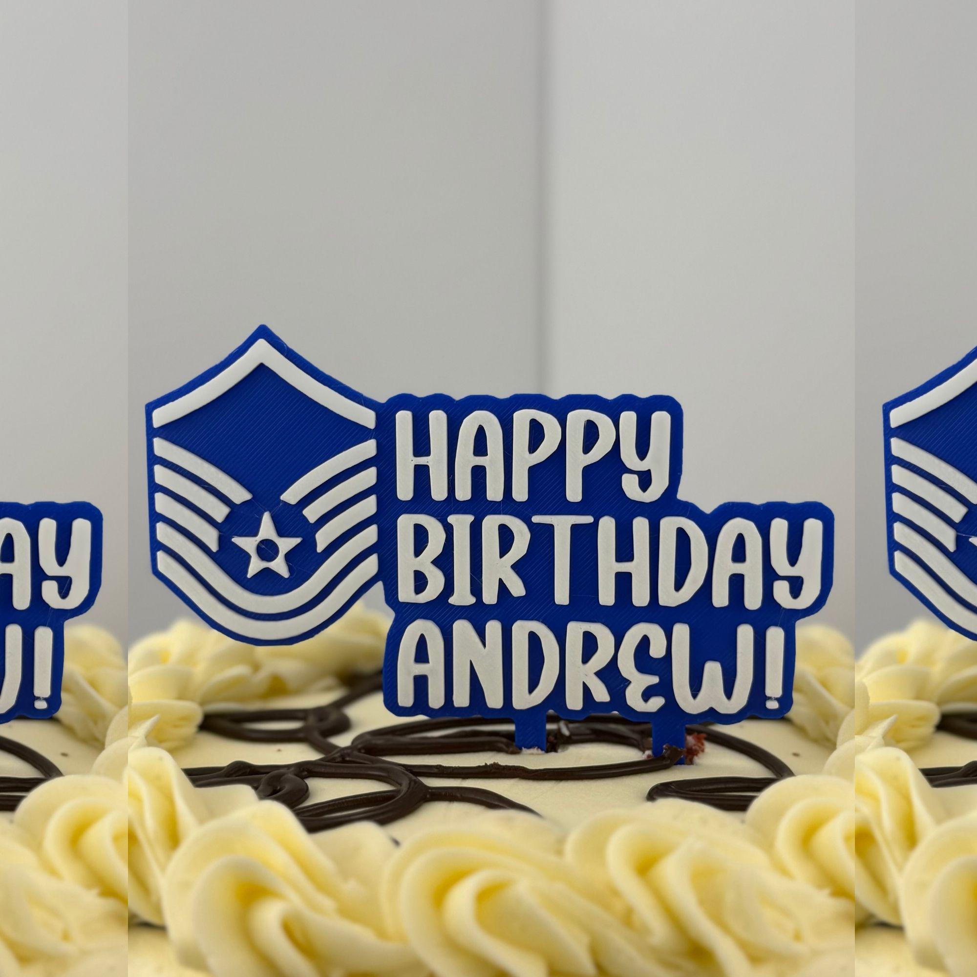 Personalized Air Force Master Sergeant Cake Topper