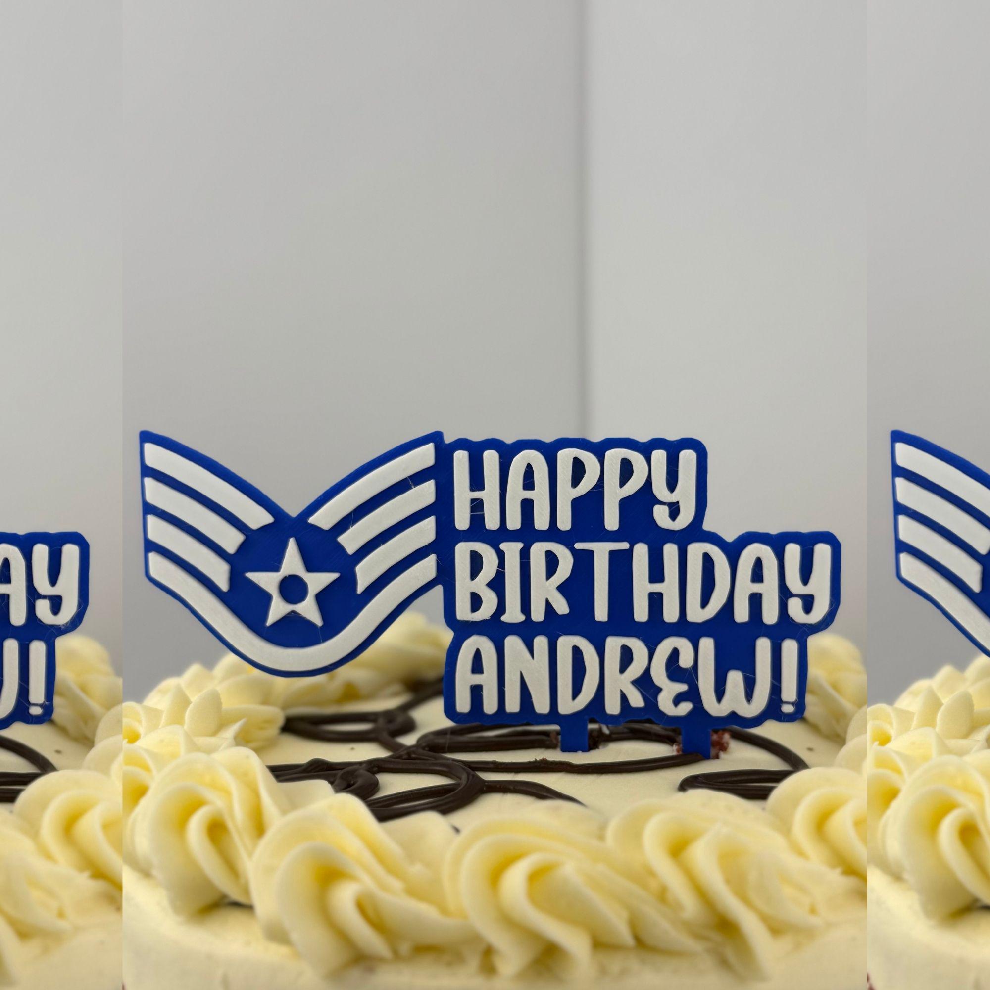 Personalized Air Force Staff Sergeant Cake Topper