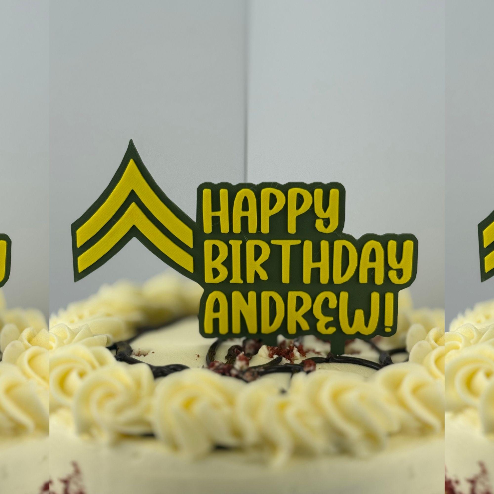 Personalized Army Corporal Cake Topper