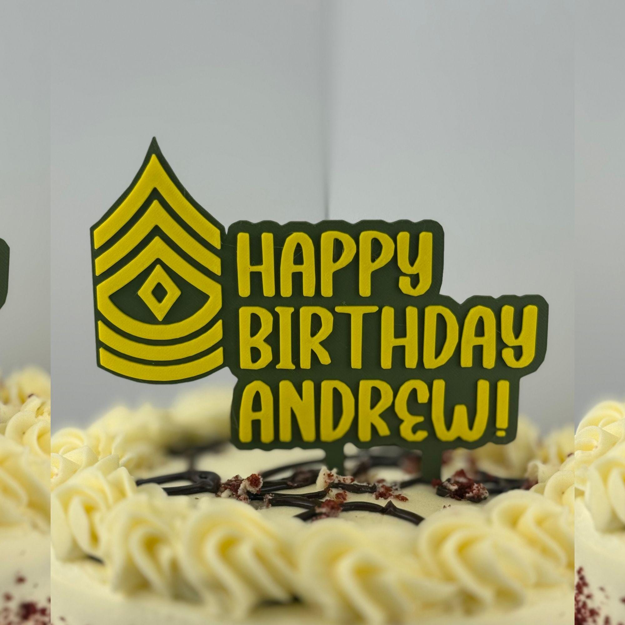 Personalized Army First Sergeant Cake Topper