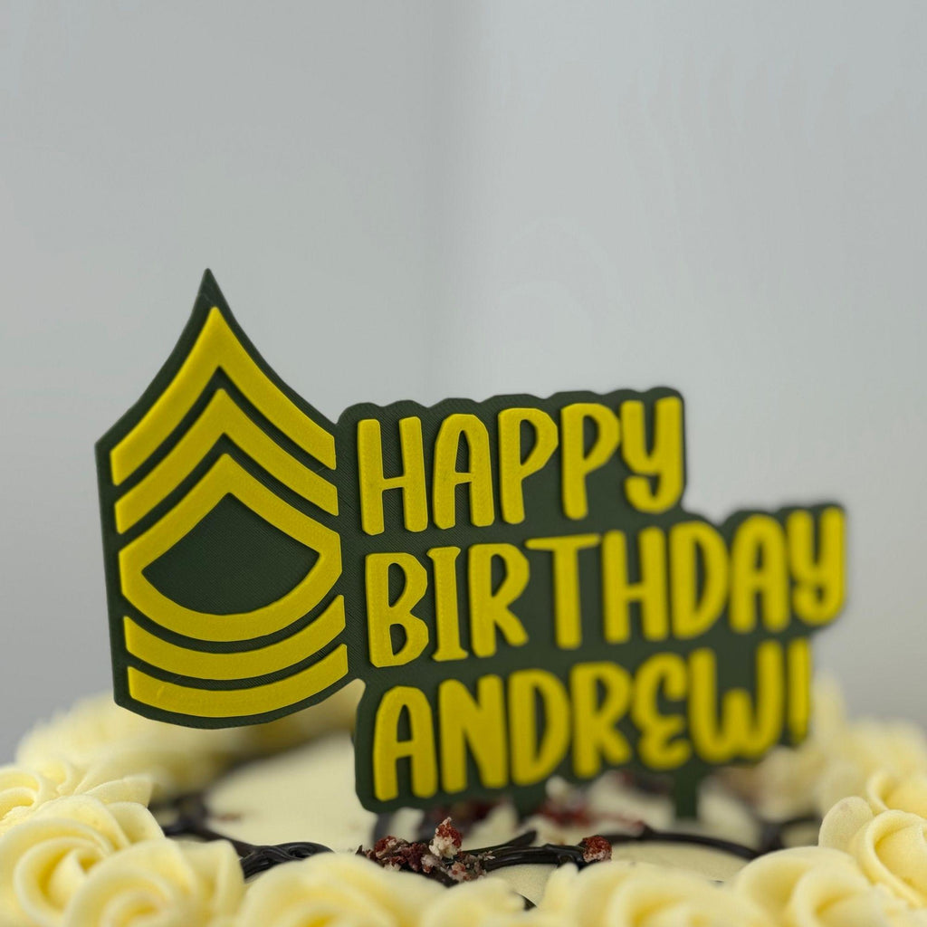 Personalized Army Master Sergeant Cake Topper