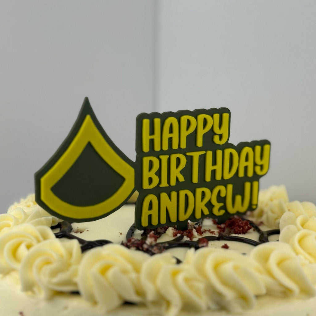 Personalized Army Private First Class Cake Topper