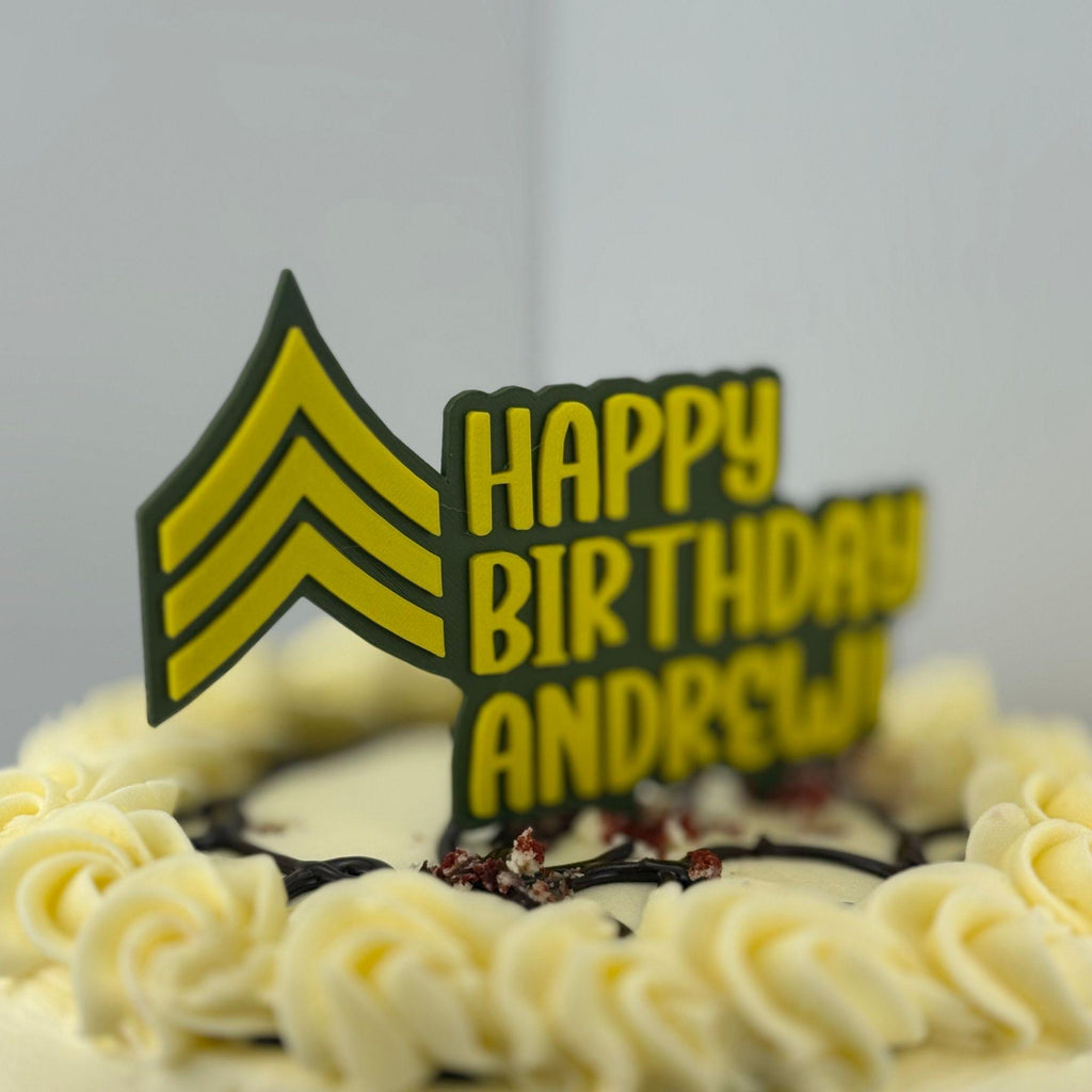Personalized Army Sergeant Cake Topper