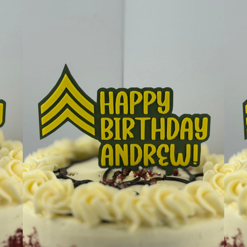 Personalized Army Sergeant Cake Topper
