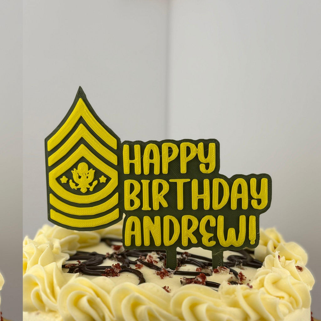 Personalized Army Sergeant Major of the Army Cake Topper
