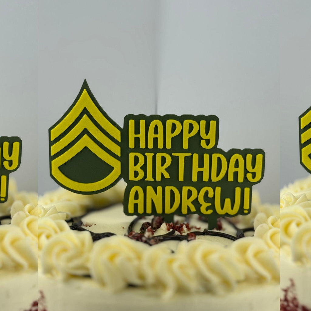 Personalized Army Staff Sergeant Cake Topper