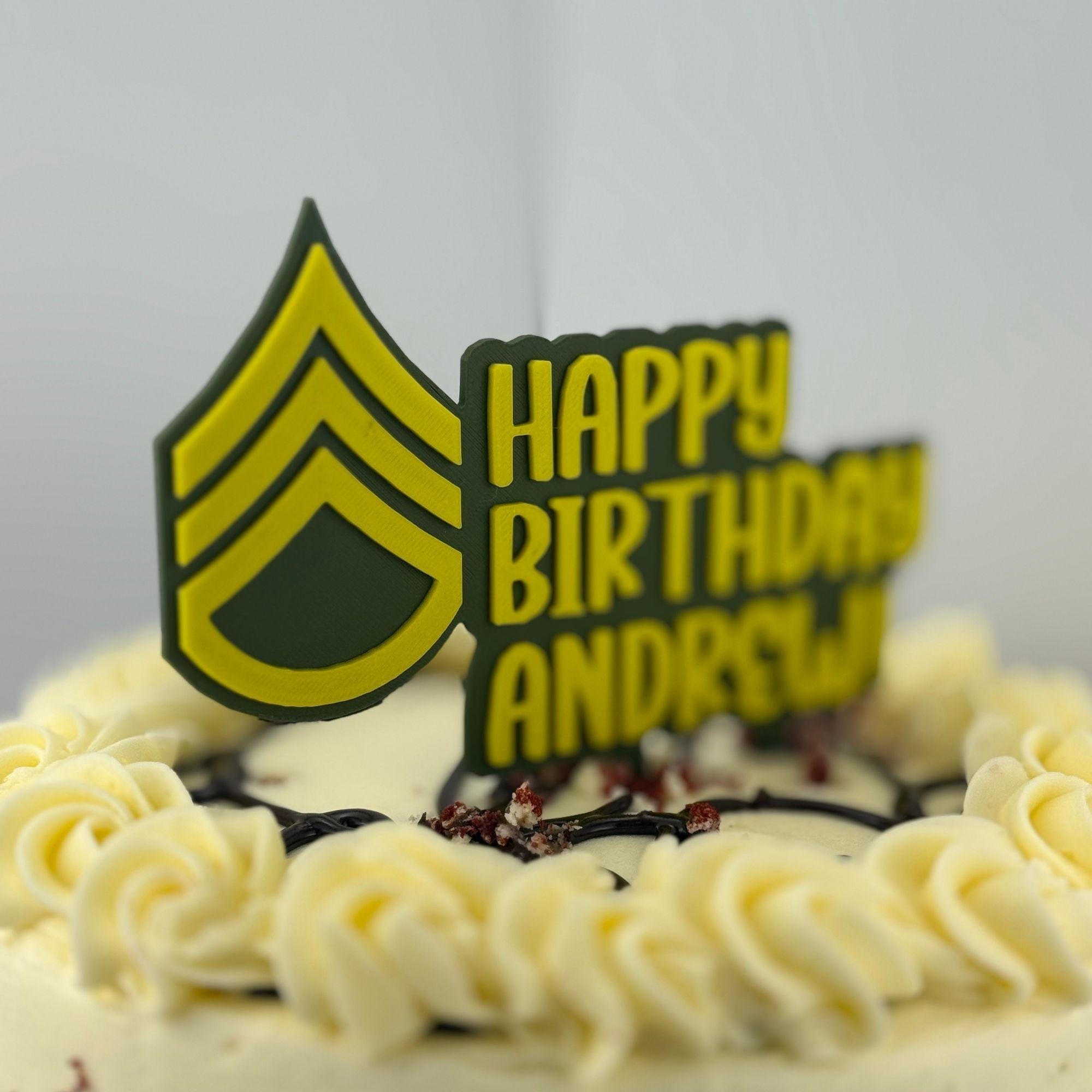 Personalized Army Staff Sergeant Cake Topper