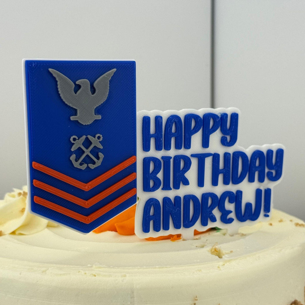 Personalized Coast Guard Petty Officer First Class Cake Topper