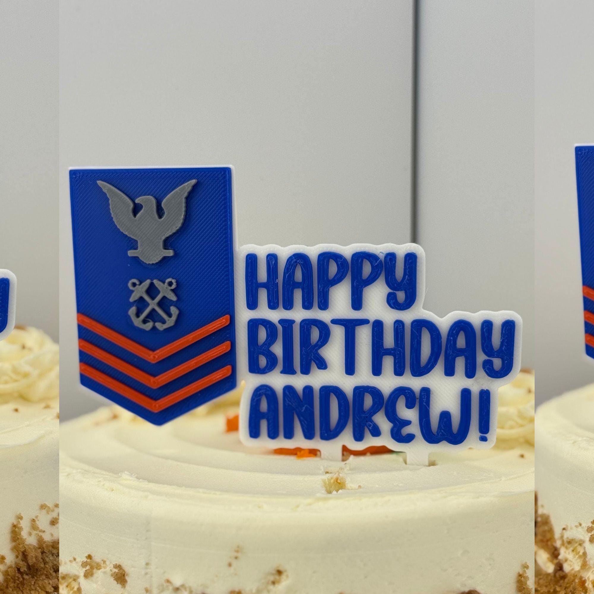 Personalized Coast Guard Petty Officer First Class Cake Topper