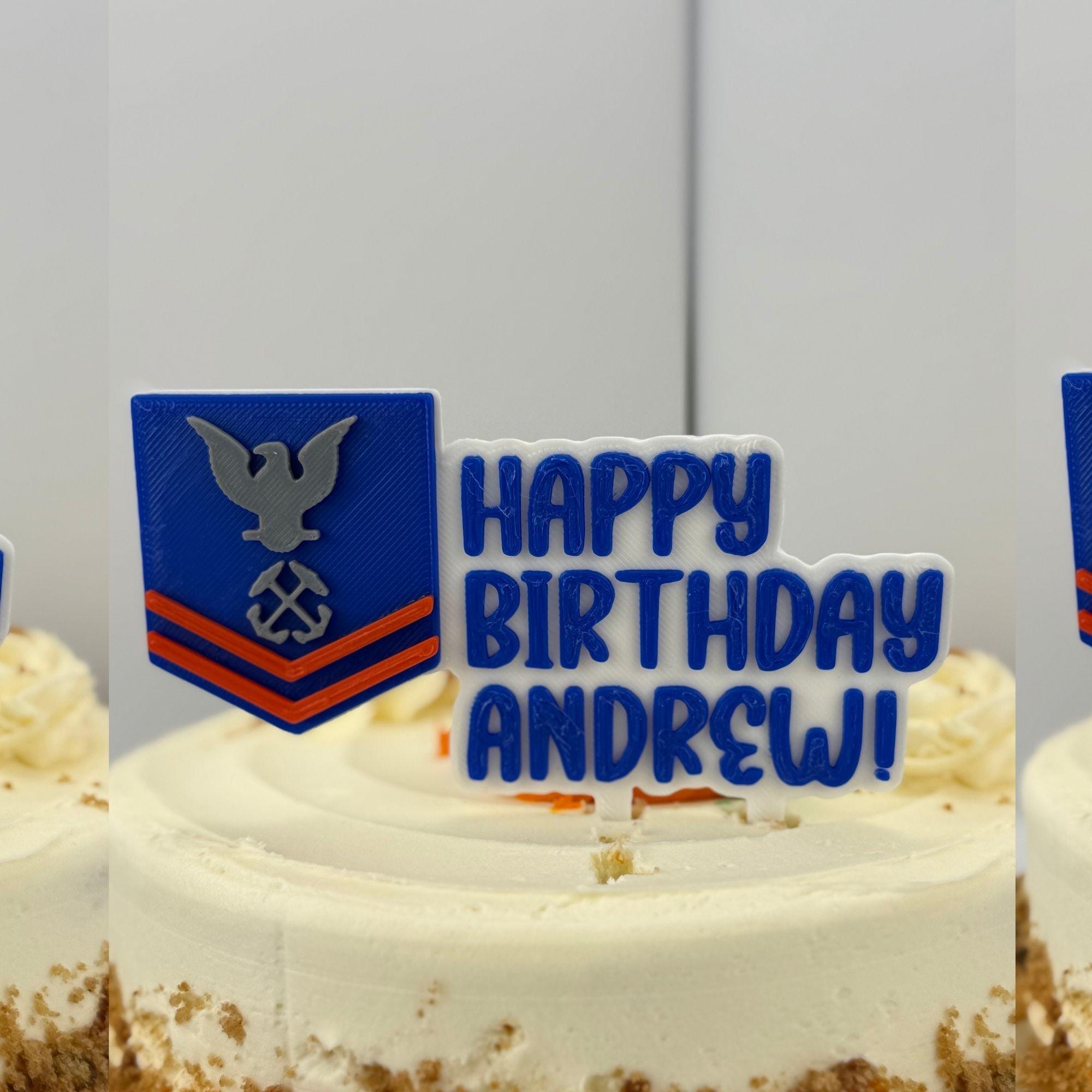 Personalized Coast Guard Petty Officer Second Class Cake Topper