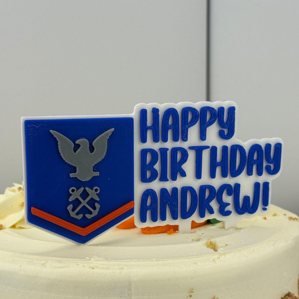 Personalized Coast Guard Petty Officer Third Class Cake Topper
