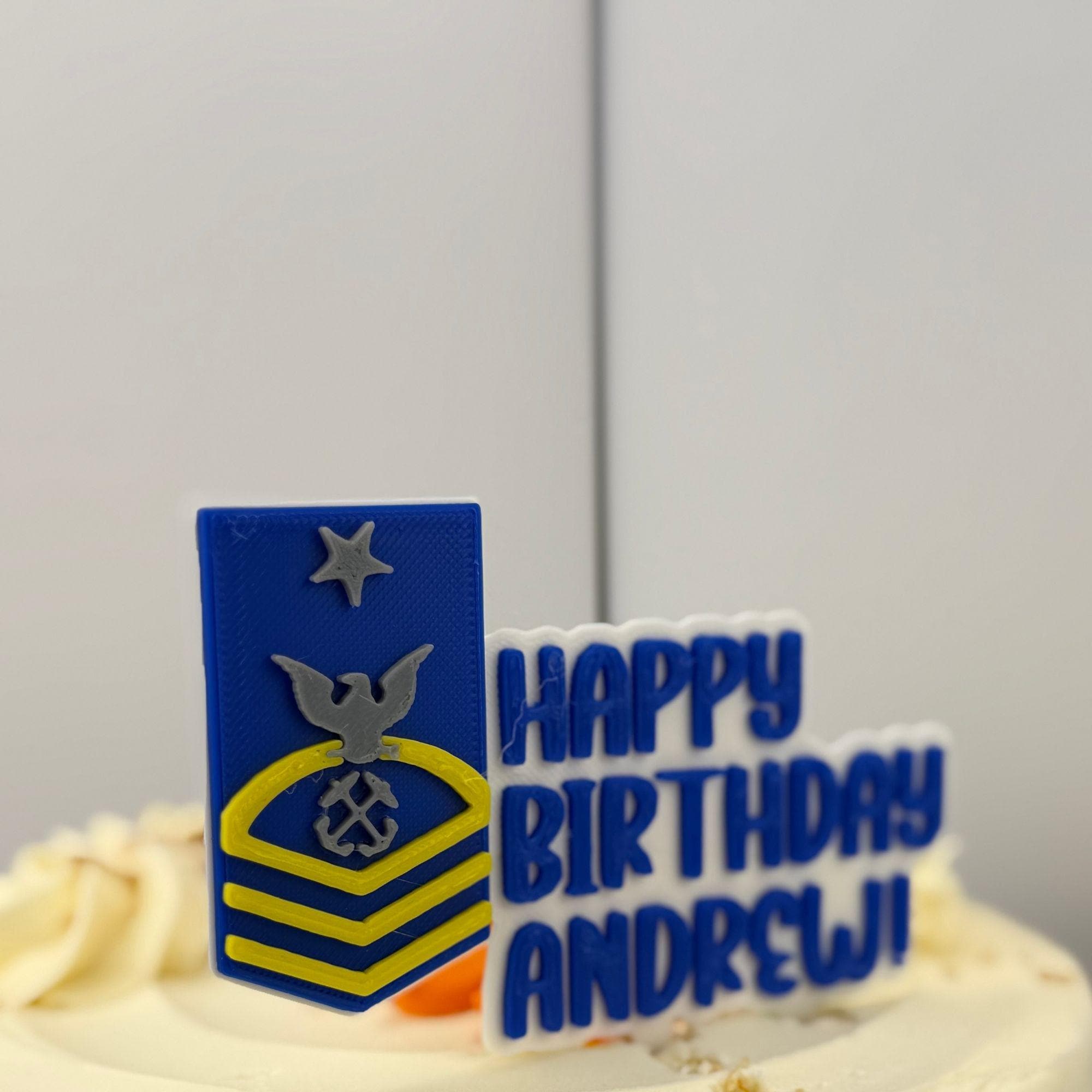 Personalized Coast Guard Senior Chief Petty Officer Cake Topper