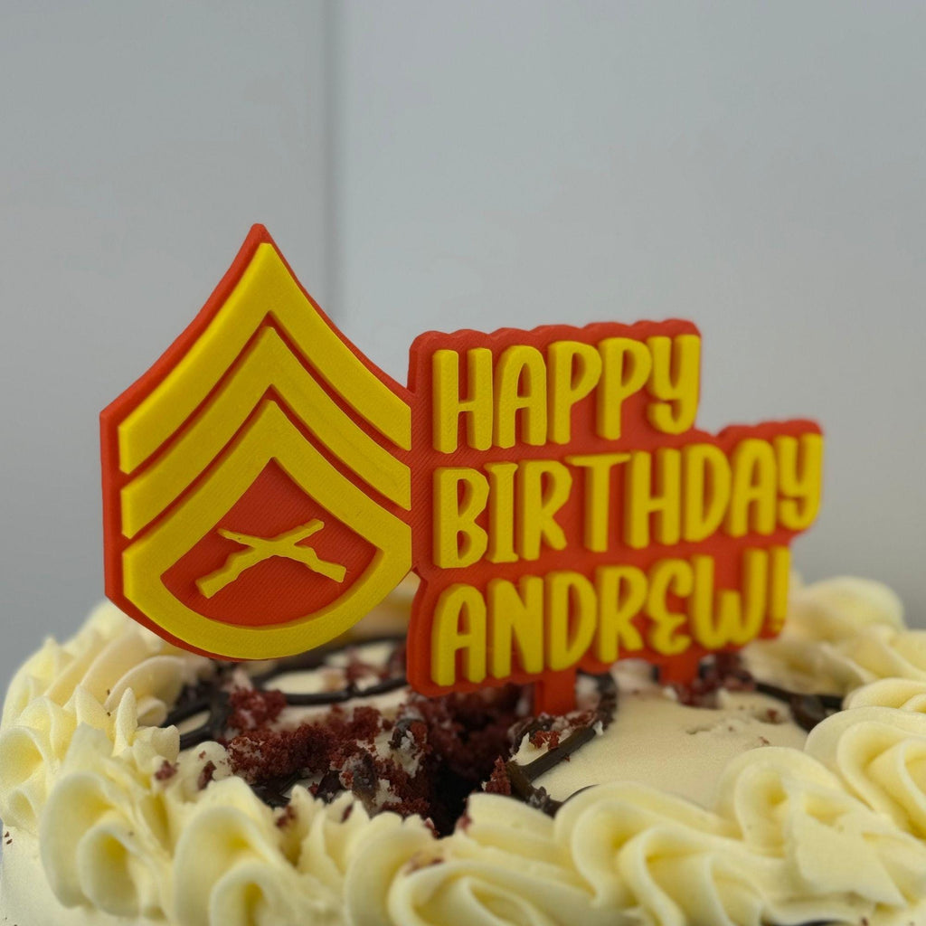 Personalized Marines Staff Sergeant Cake Topper