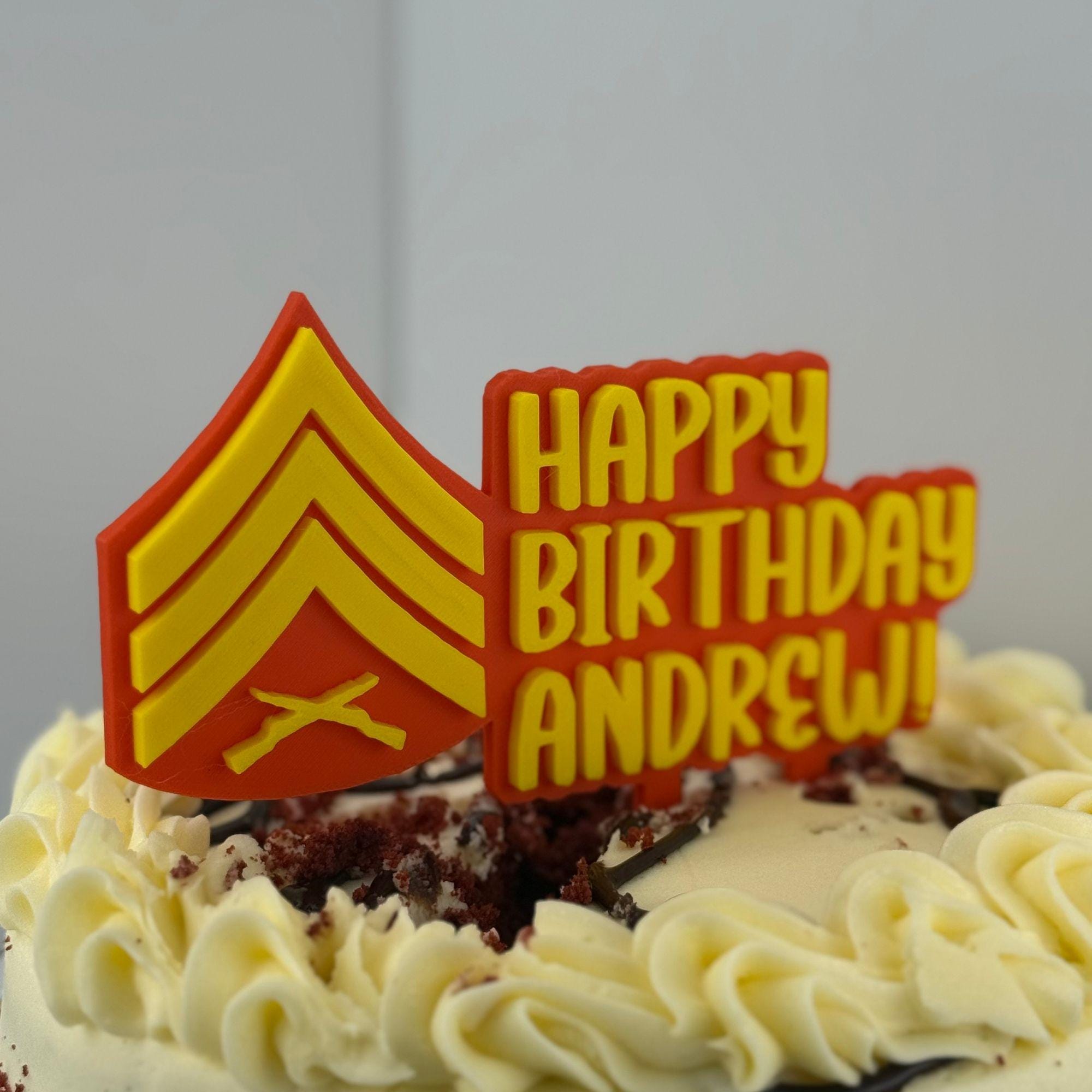 Personalized Marines Sergeant Cake Topper