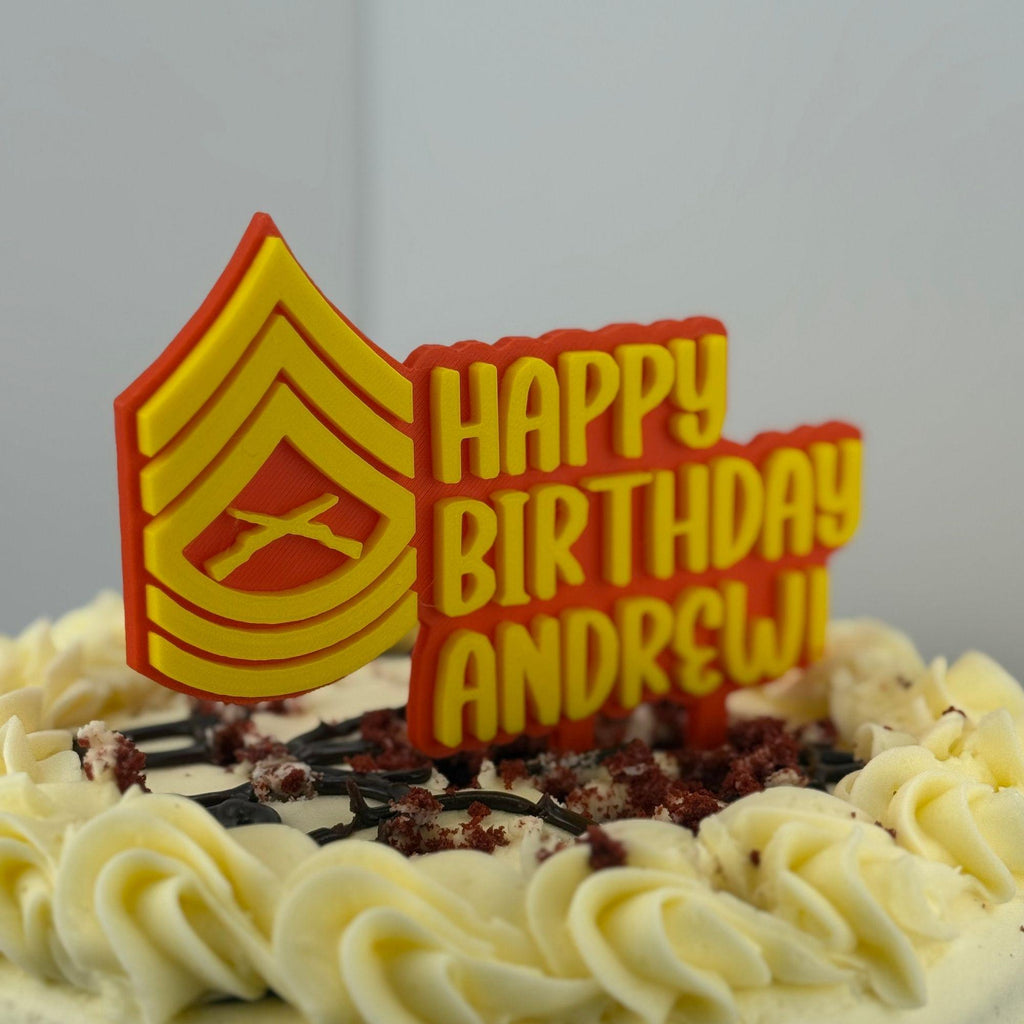 Personalized Marines Master Sergeant Cake Topper