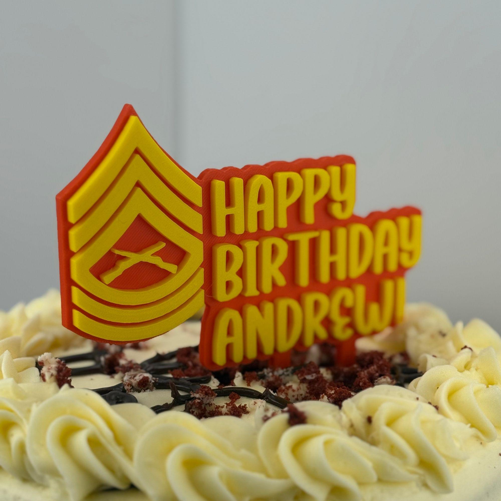 Personalized Marines Master Sergeant Cake Topper