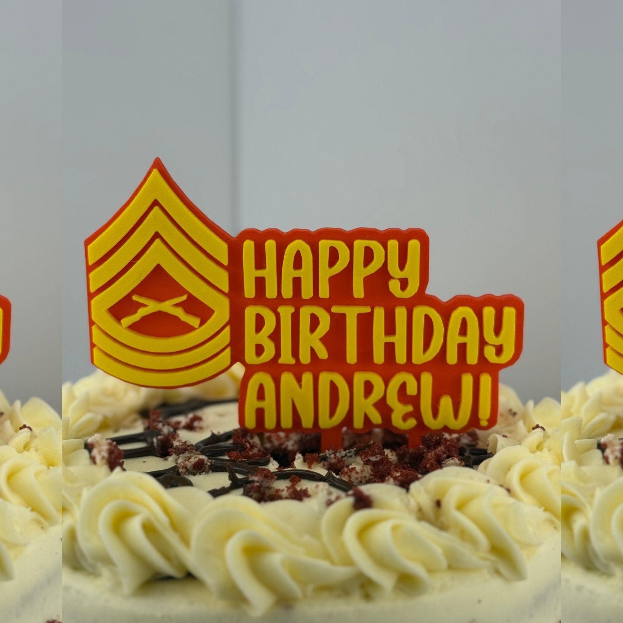Personalized Marines Master Sergeant Cake Topper