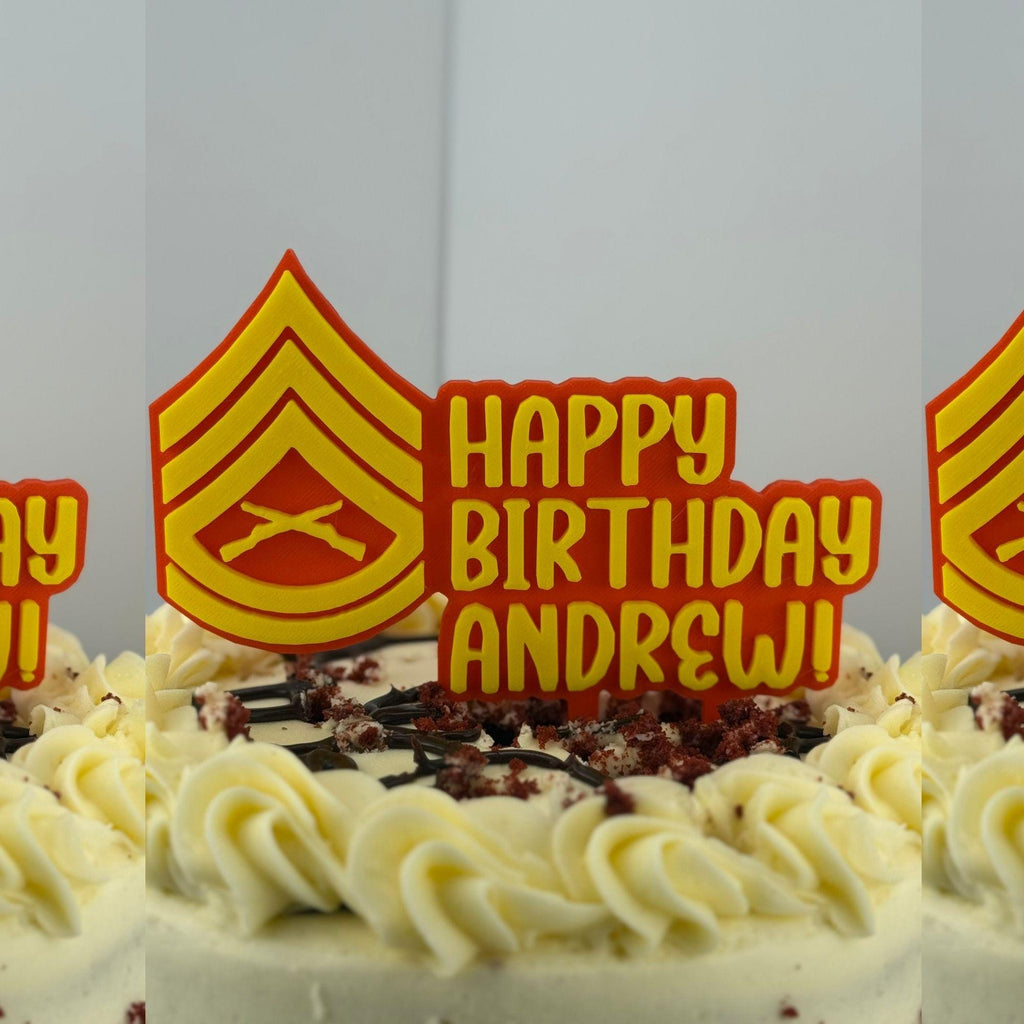 Personalized Marines Gunnery Sergeant Cake Topper