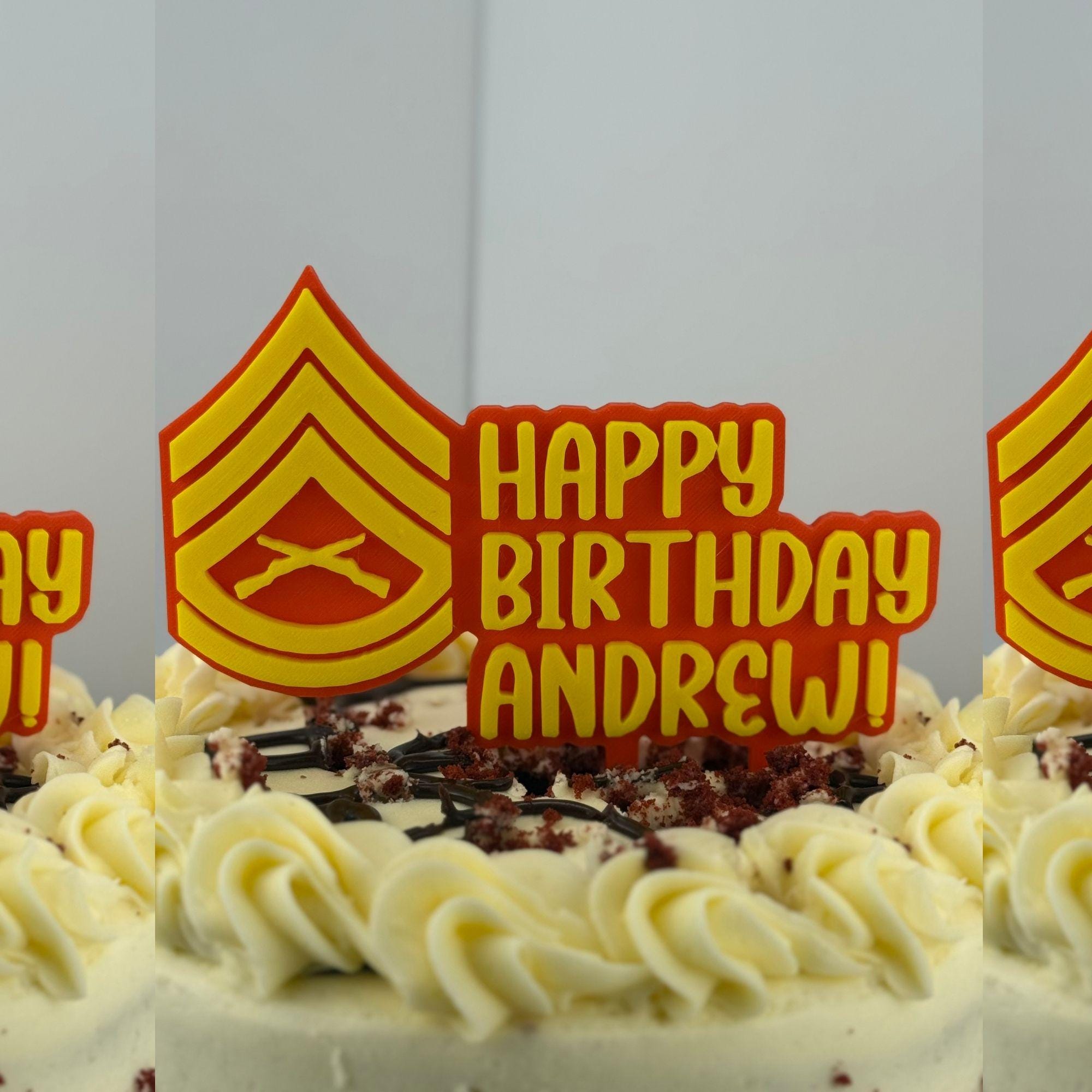 Personalized Marines Gunnery Sergeant Cake Topper