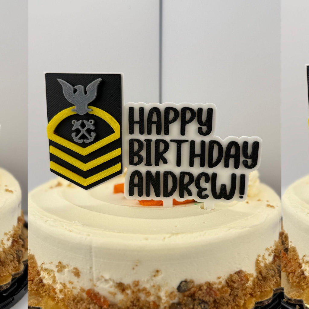 Personalized Navy Master Chief Petty Officer Cake Topper