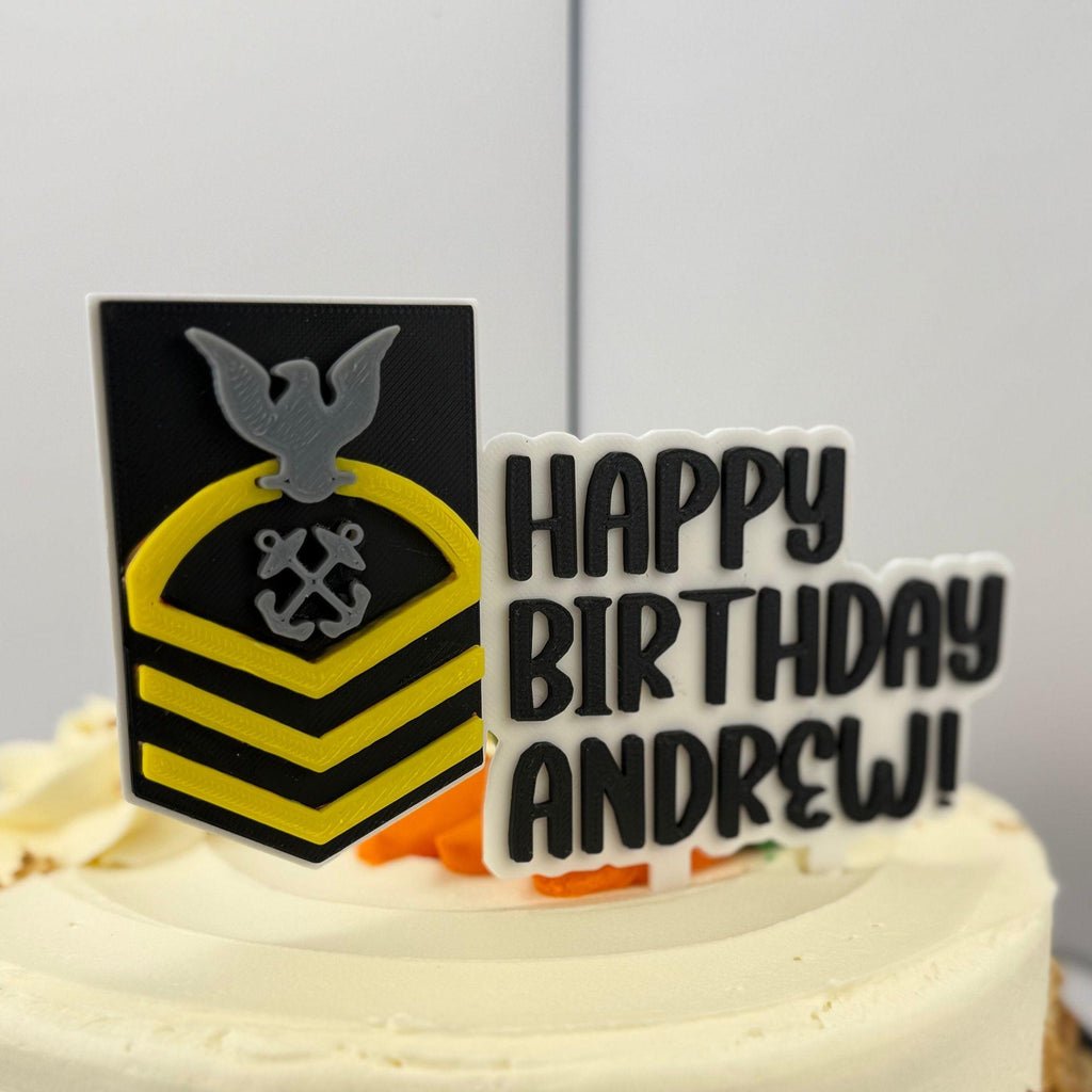 Personalized Navy Master Chief Petty Officer Cake Topper