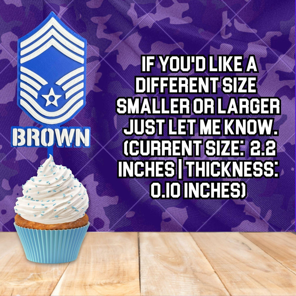 Personalized Air Force Chief Master Sergeant Cupcake Topper
