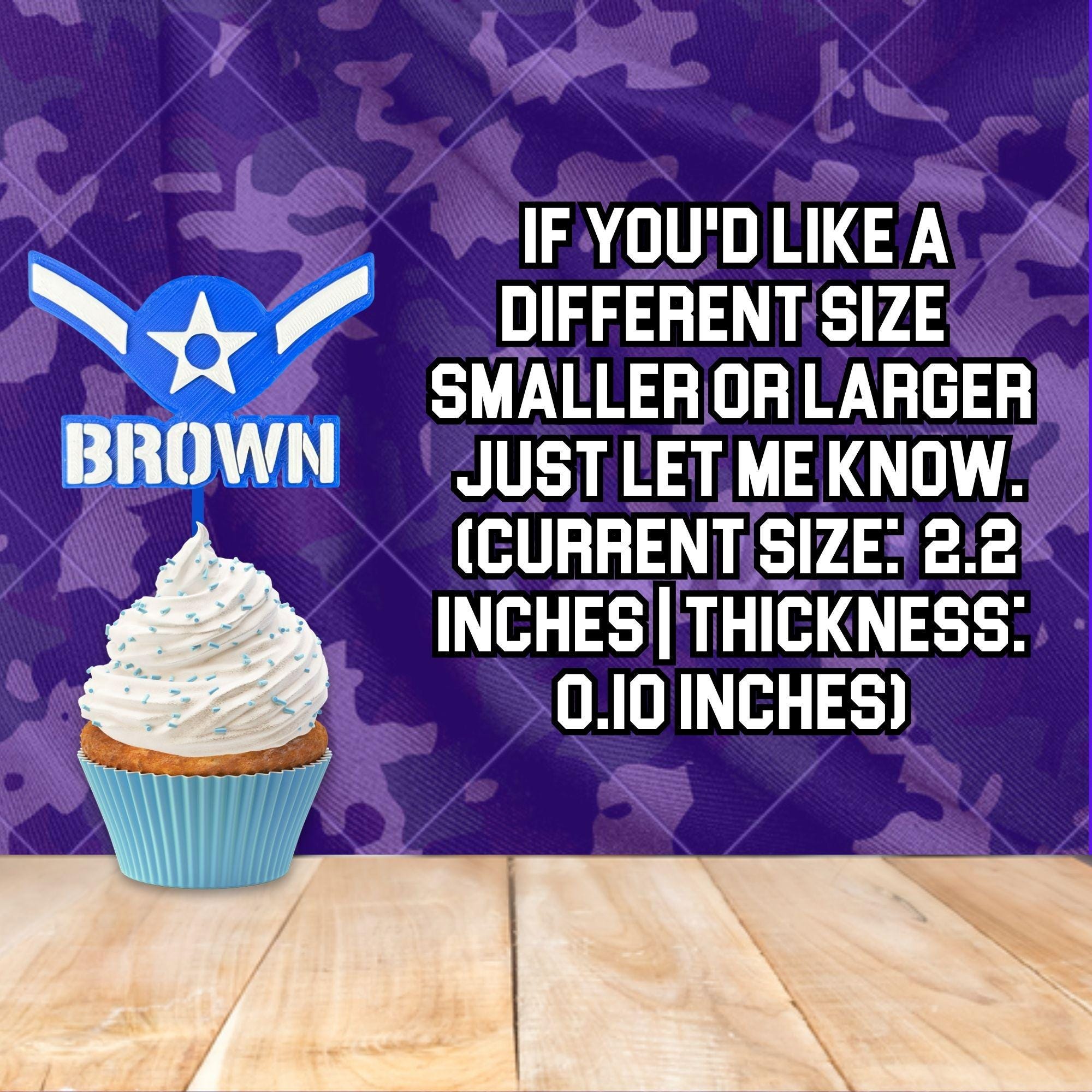 Personalized Air Force Airman Cupcake Topper