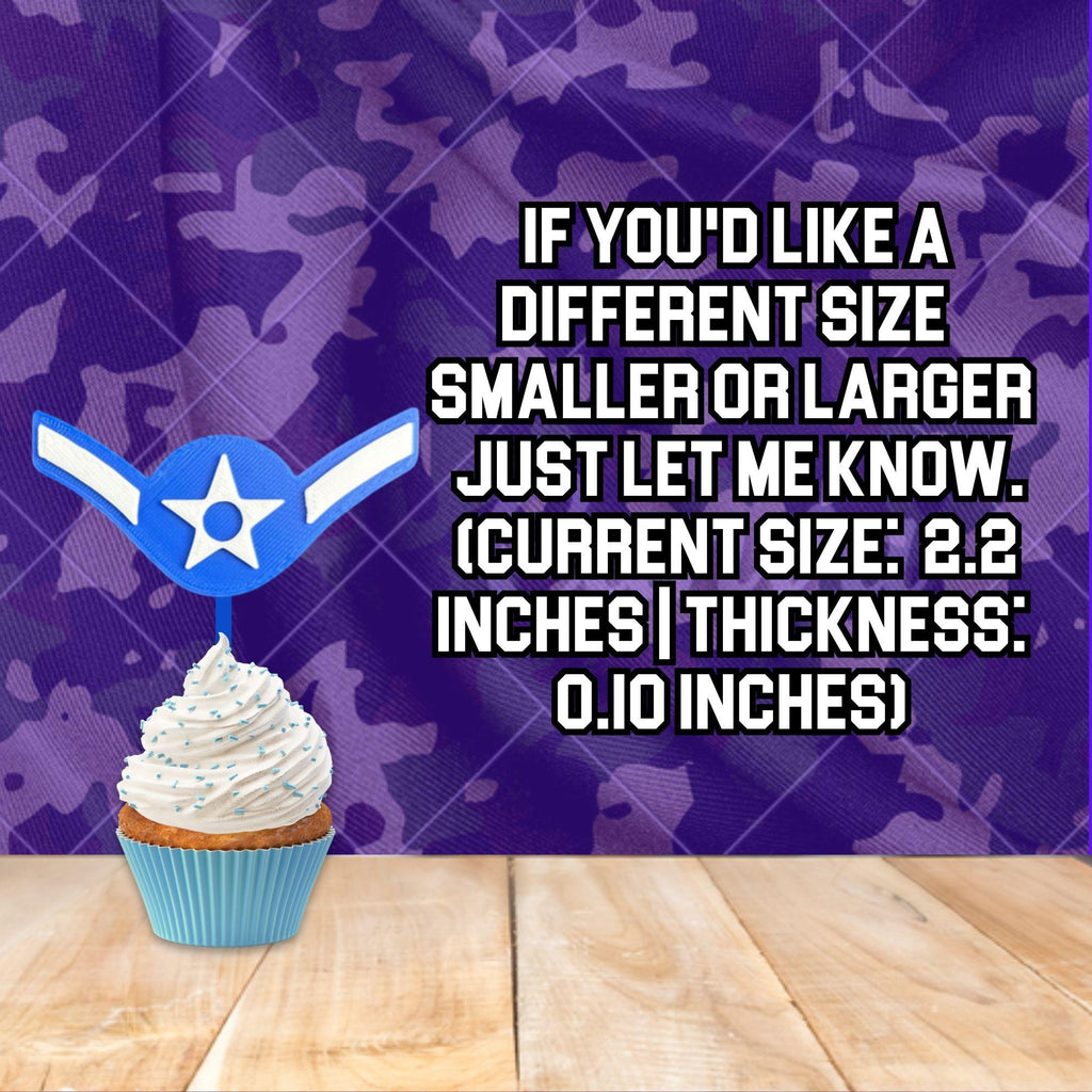 Personalized Air Force Airman Cupcake Topper