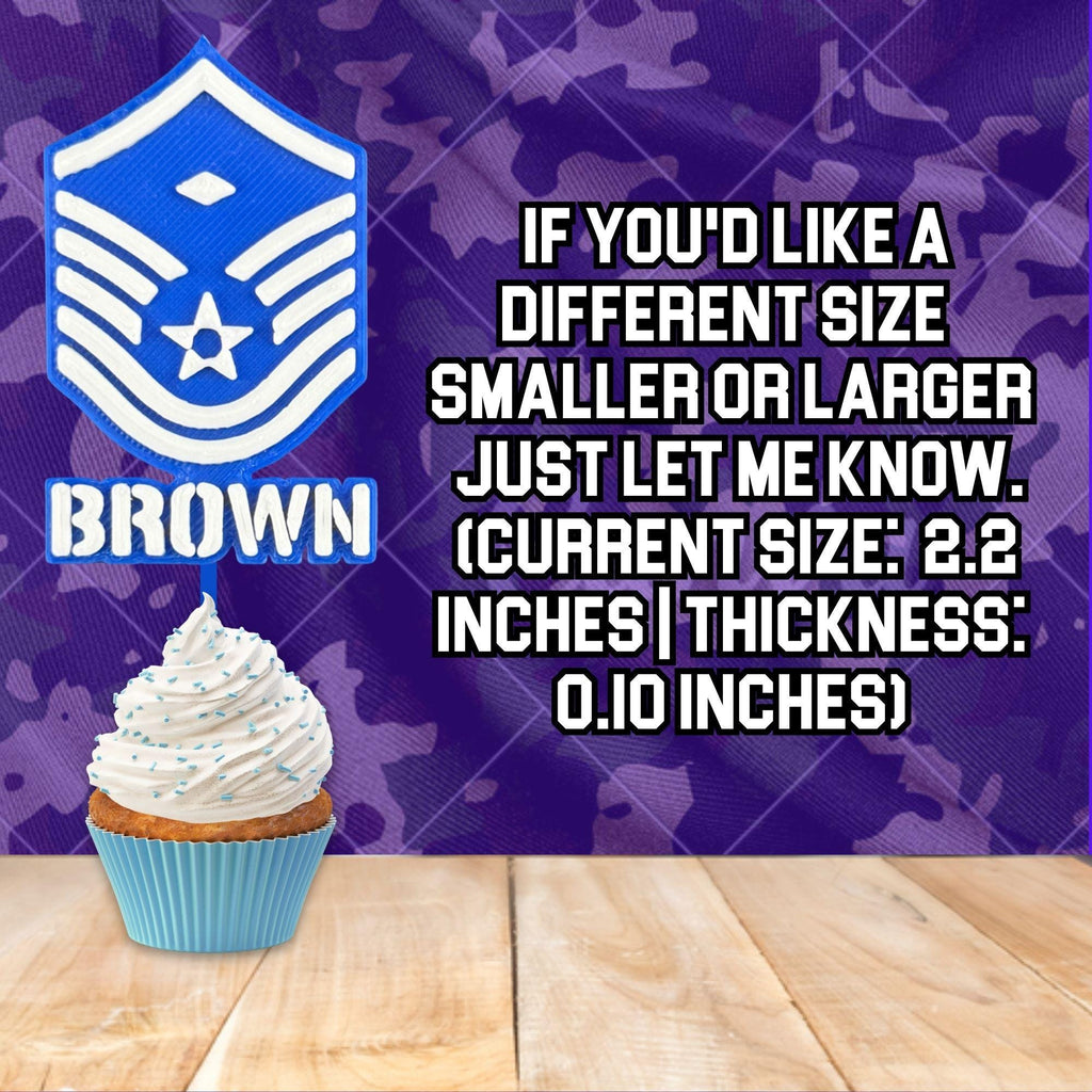 Personalized Air Force First Sergeant Cupcake Topper