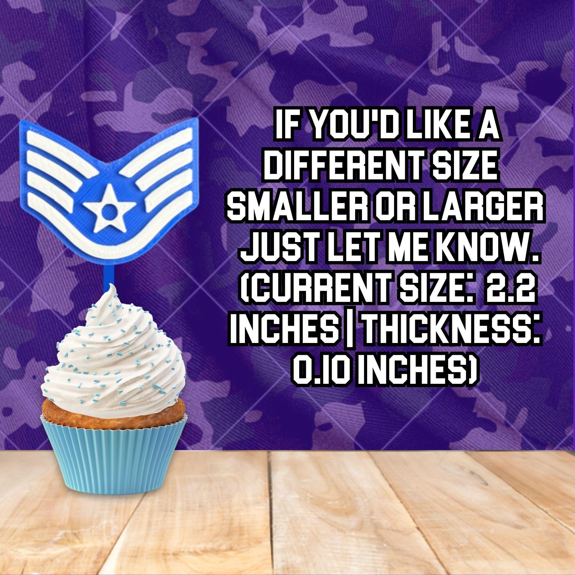 Personalized Air Force Staff Sergeant Cupcake Topper