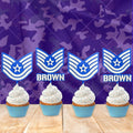 Personalized Air Force Technical Sergeant Cupcake Topper