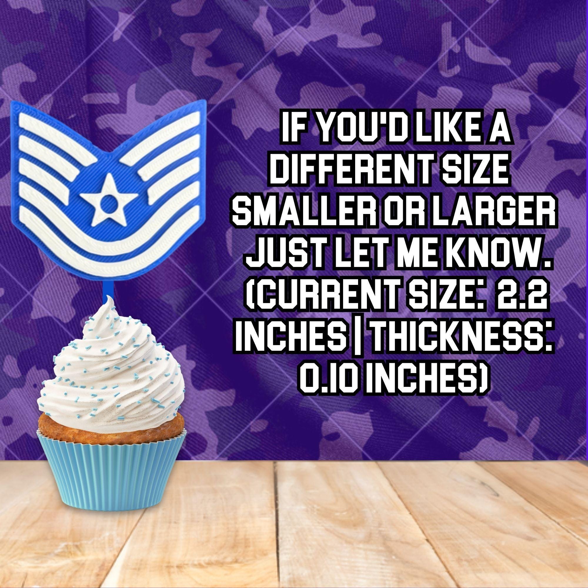 Personalized Air Force Technical Sergeant Cupcake Topper