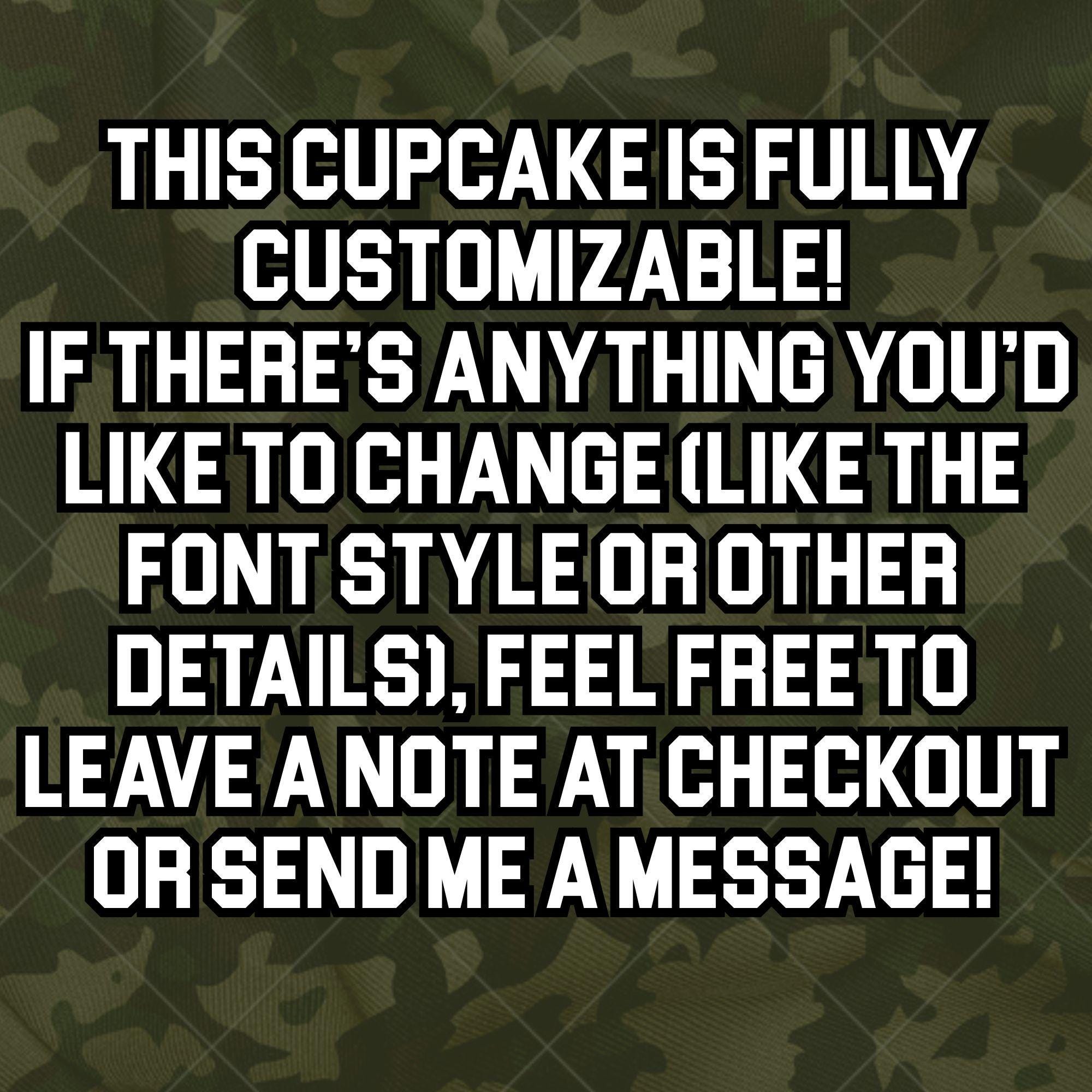 Personalized Army Command Sergeant Major Cupcake Topper