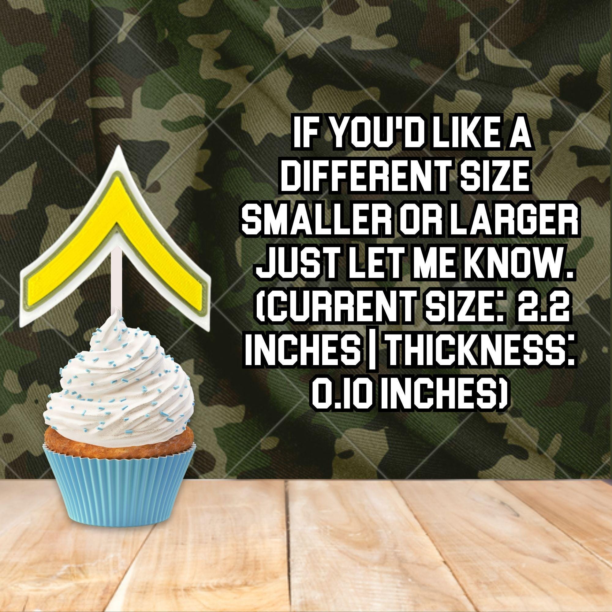 Personalized Army Private Cupcake Topper