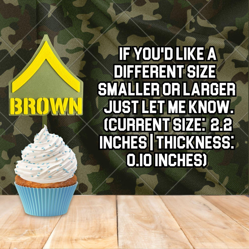 Personalized Army Private Cupcake Topper