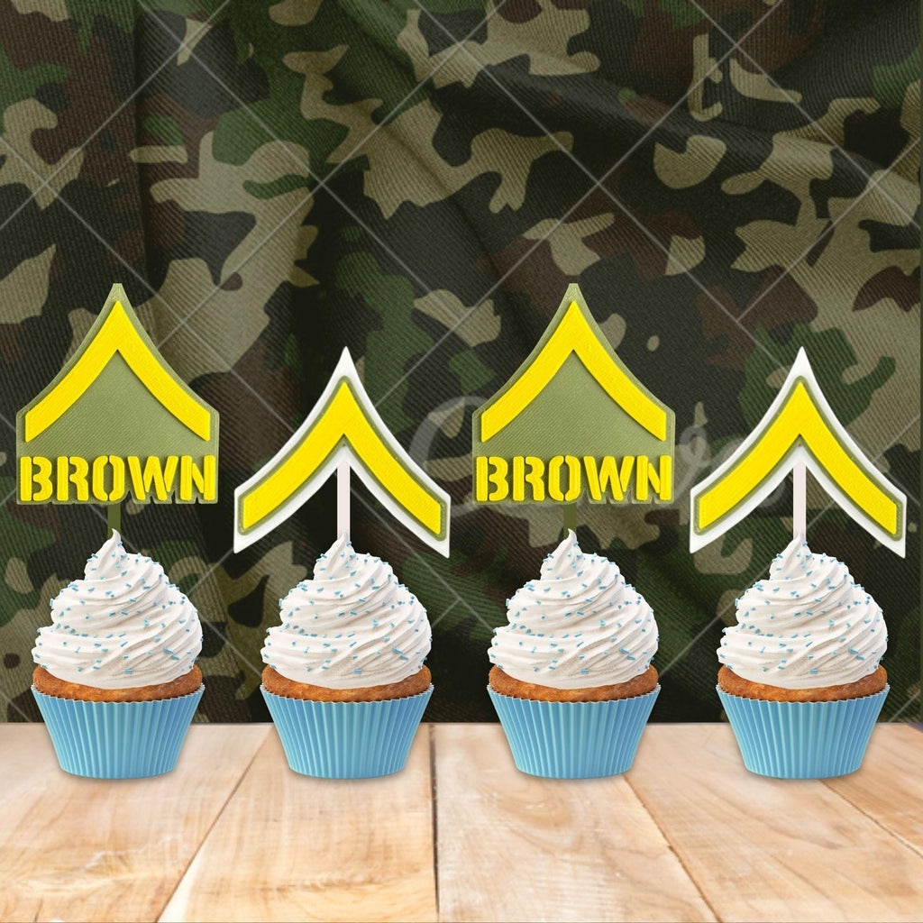 Personalized Army Private Cupcake Topper
