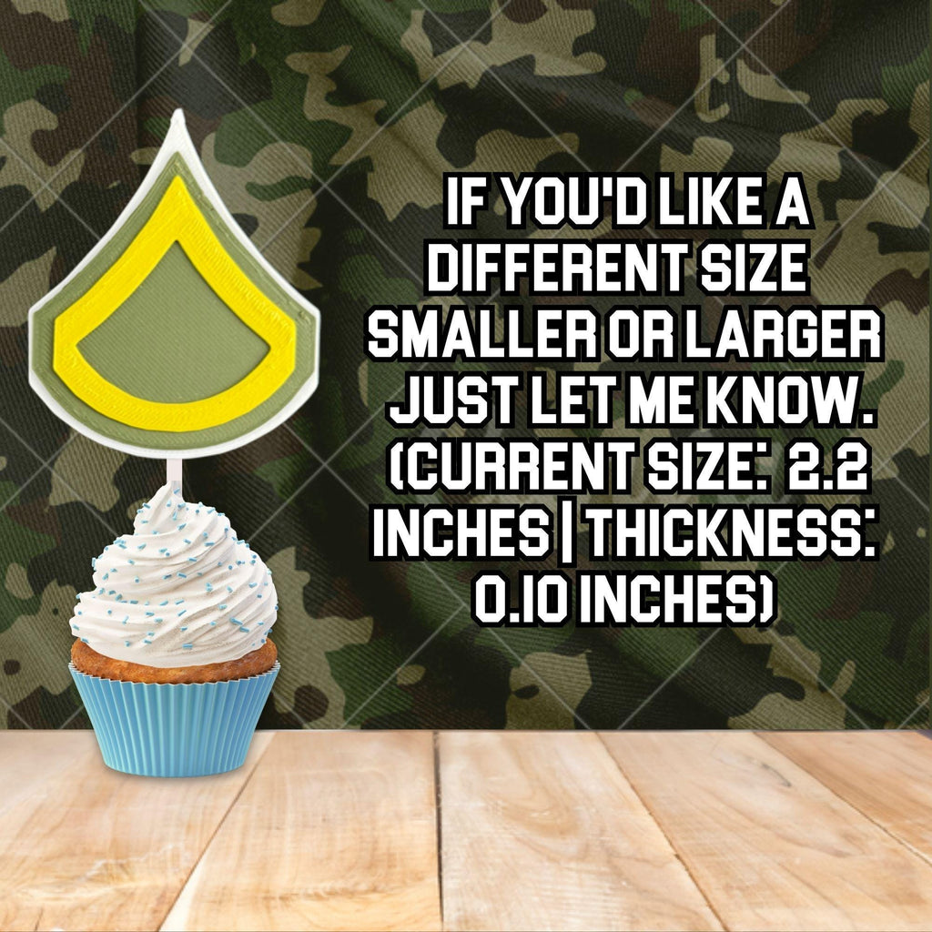 Personalized Army Private First Class Cupcake Topper