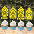 Personalized Army Sergeant Major Cupcake Topper