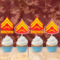 Personalized Marines Corporal Cupcake Topper