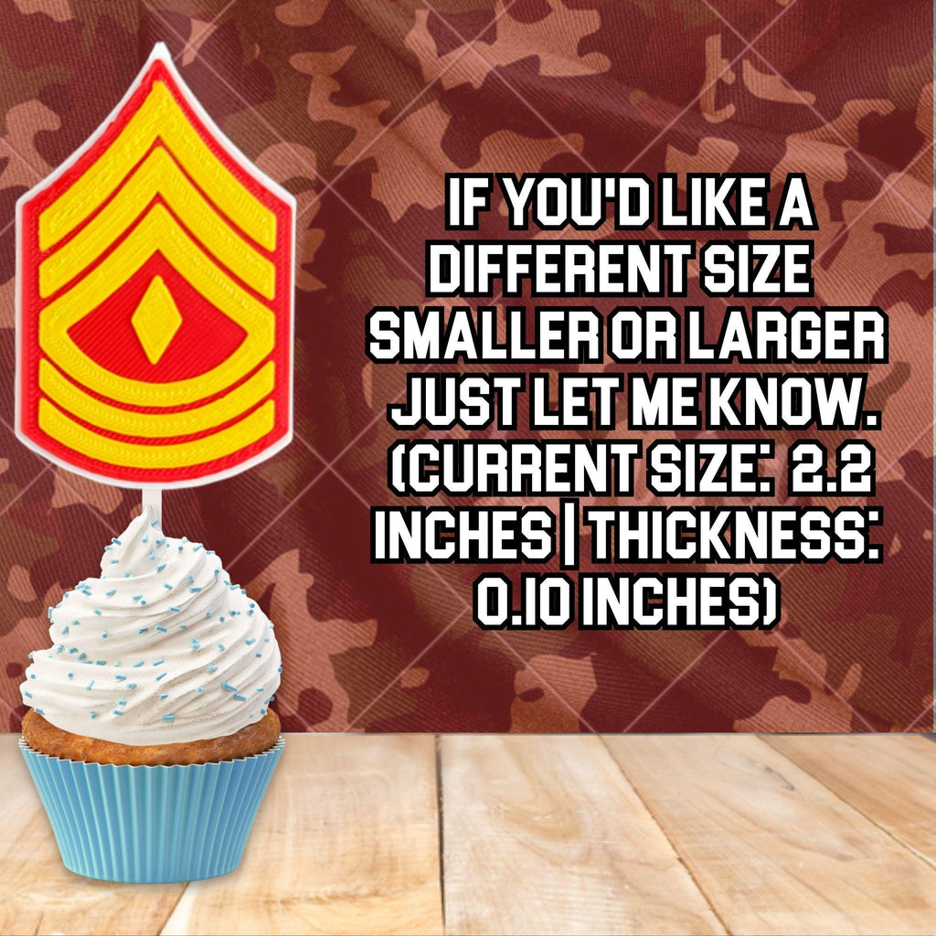 Personalized Marines First Sergeant Cupcake Topper