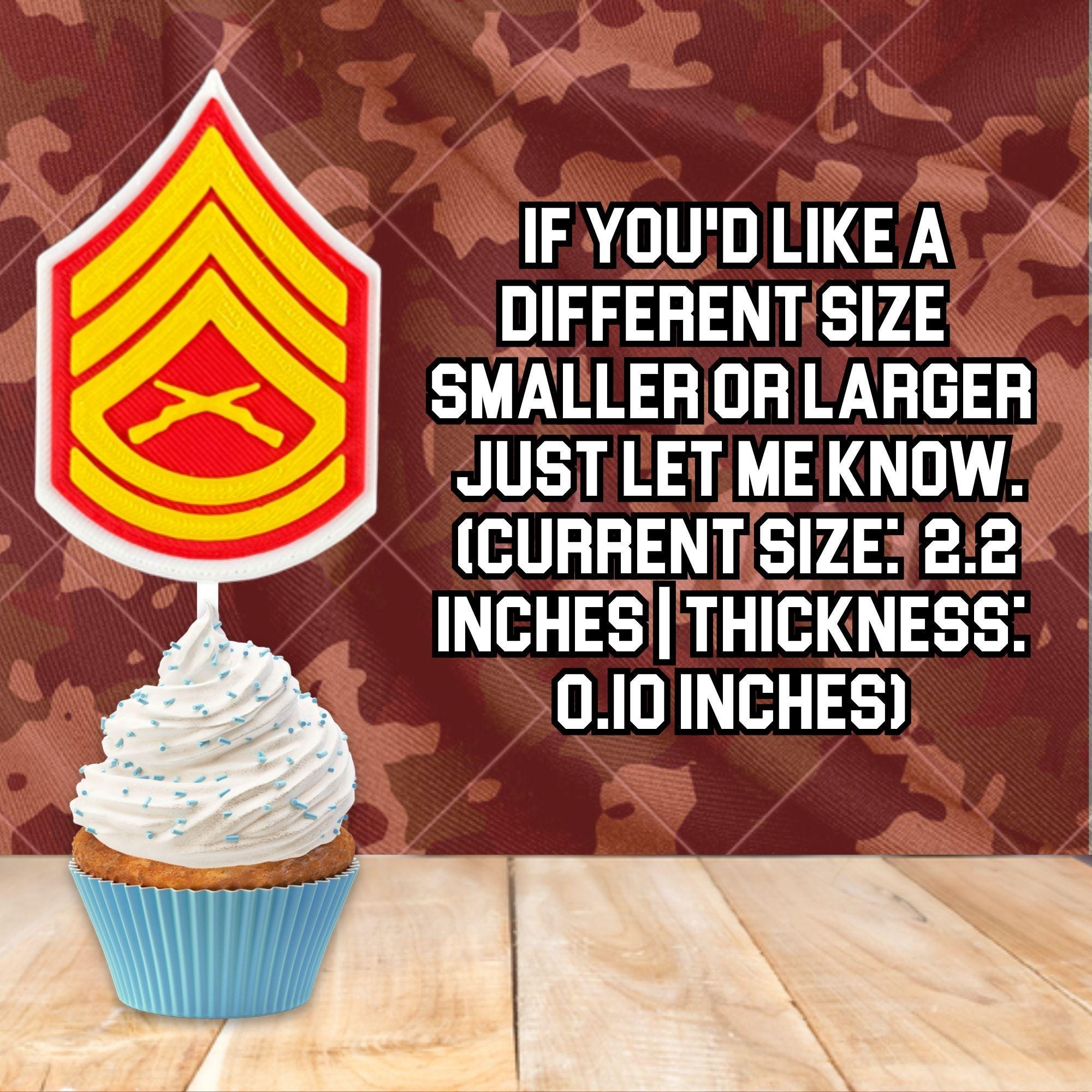 Personalized Marines Gunnery Sergeant Cupcake Topper
