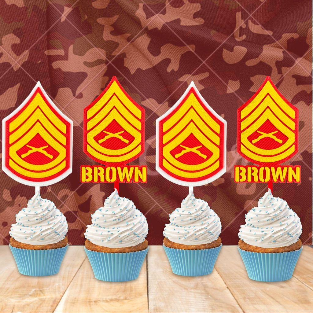 Personalized Marines Gunnery Sergeant Cupcake Topper