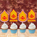 Personalized Marines Gunnery Sergeant Cupcake Topper