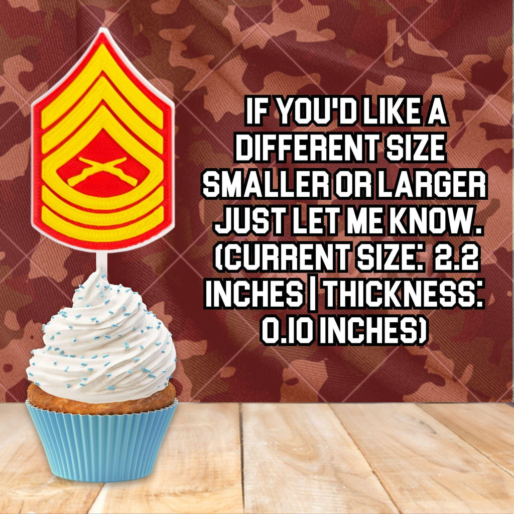 Personalized Marines Master Sergeant Cupcake Topper