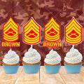 Personalized Marines Master Sergeant Cupcake Topper